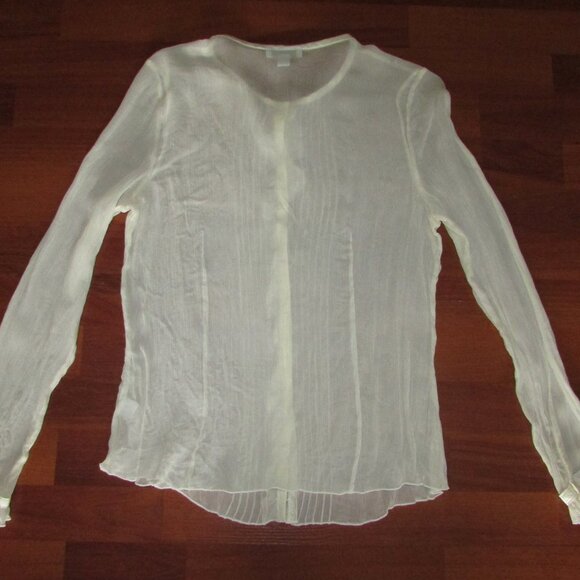 CHARTER CLUB 100% Silk Sheer Blouse - Sz 10 - Picture 8 of 10